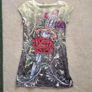 Bright, Colorful Rhinestone Ombre Tshirt